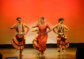 Blind artists performing dance with actor Lakshmi Gopalaswami . 3rd Dec 2012
