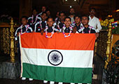 The Indian Team being welcomed at Bangkok before the 7 nation tournament